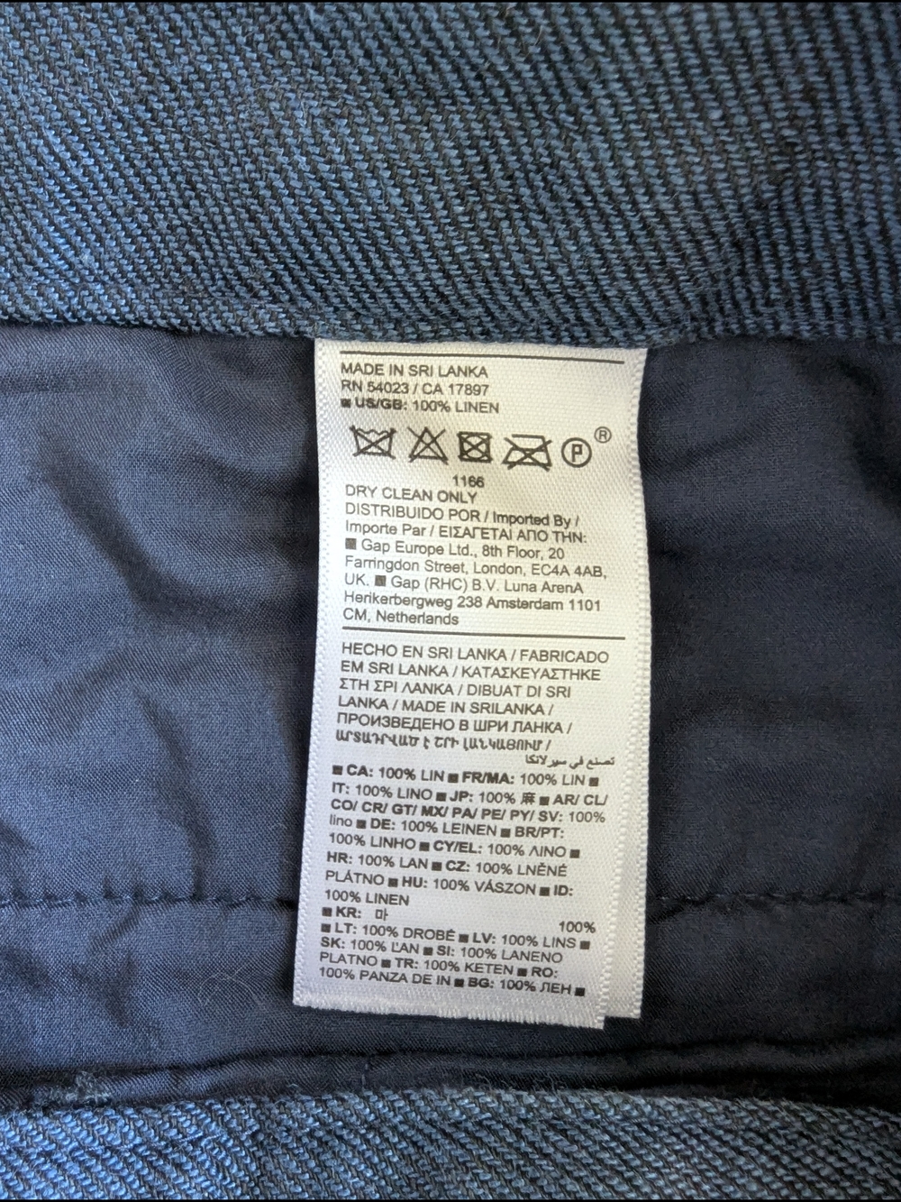 100% Linen Banana Republic Navy Straight-Leg Cargo Pants - Picture 11 of 13